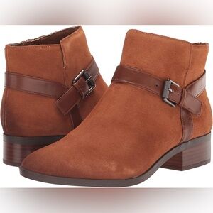 Naturalizer Ronan Brown Suede Ankle Boots Sz 8W Pre-loved Wide Width